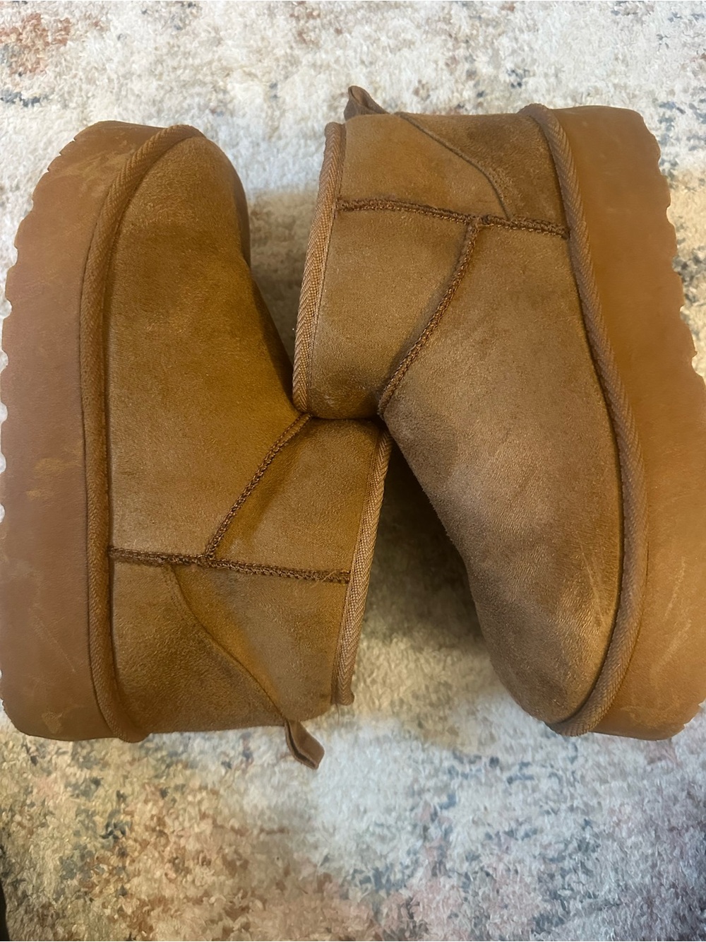 Streetwear Society Brown Platform Mini Boots Size 8